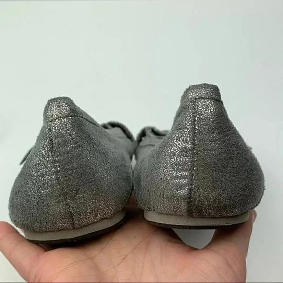 Soda womens flats 7 crackled Silver buckle loafers - Picture 10 of 13